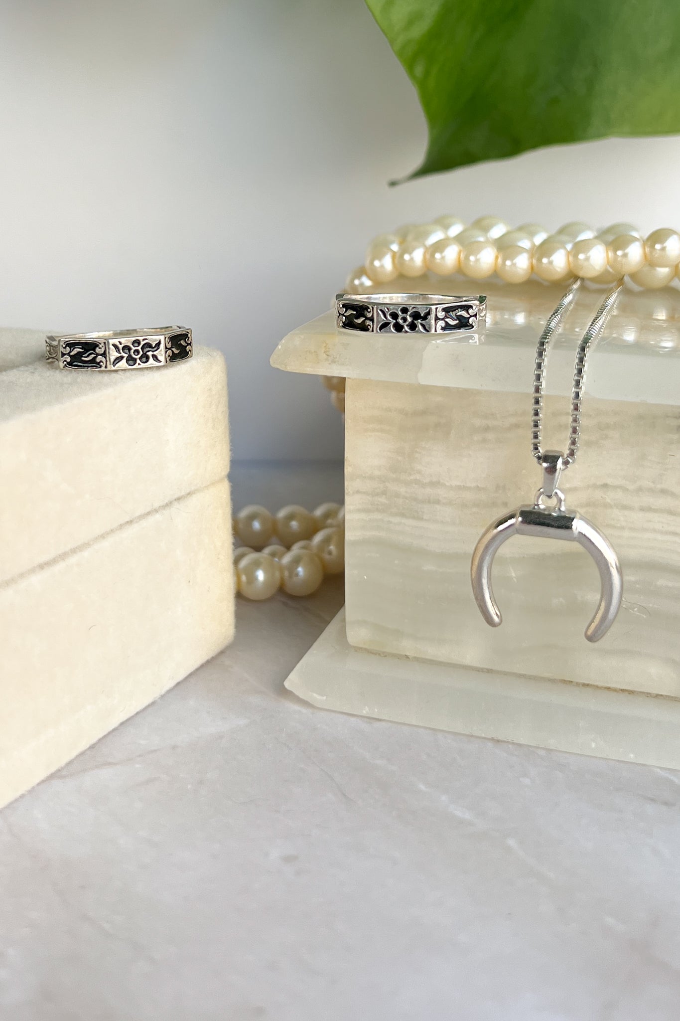 Sterling Silver Crescent Necklace