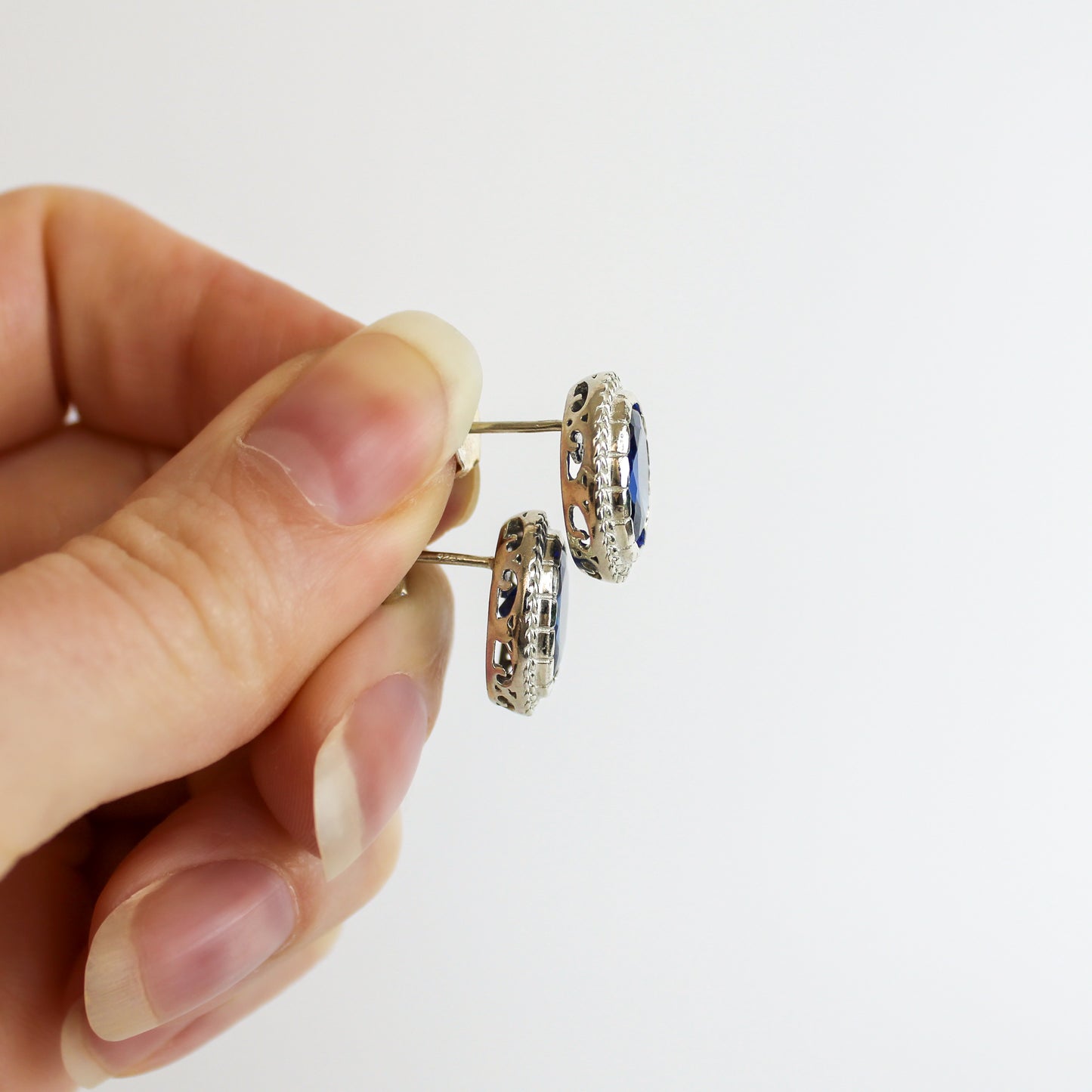 Sapphire Braided Grace Earrings - Silver
