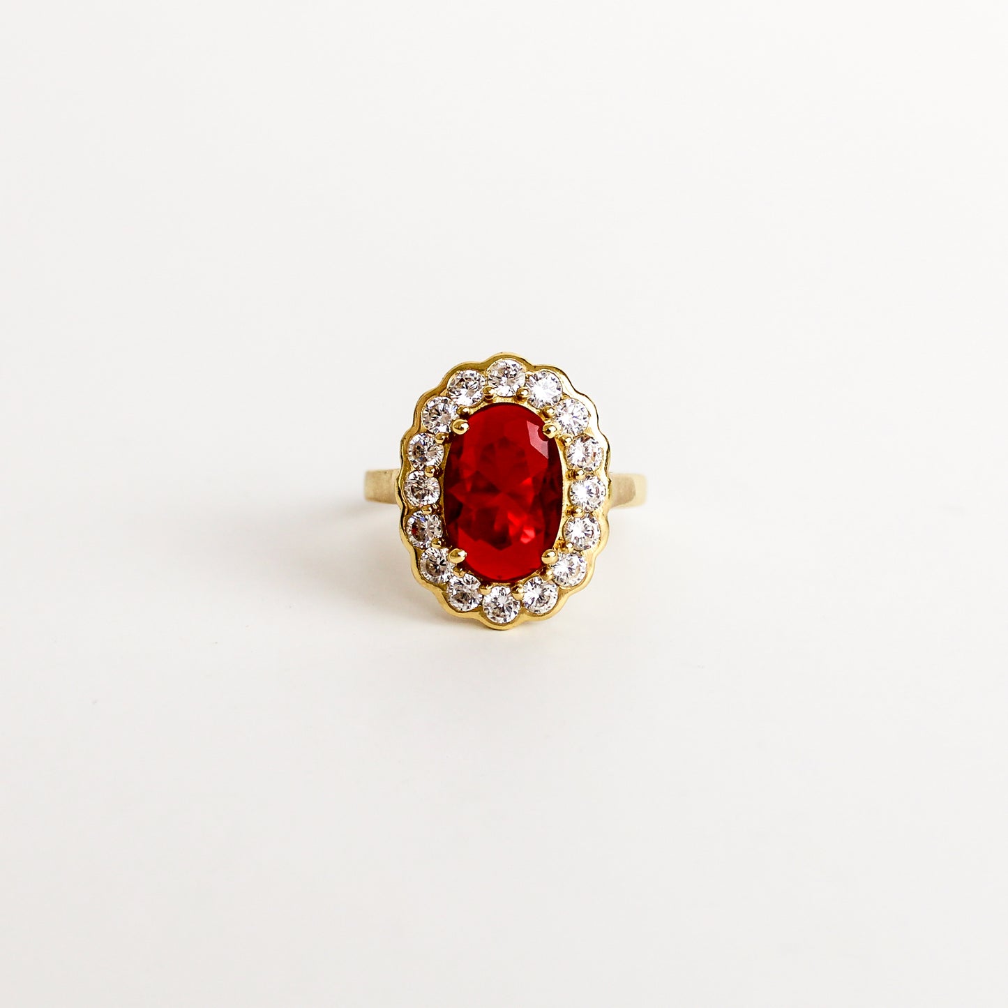 Edwardian Garnet Cluster Ring  - Gold