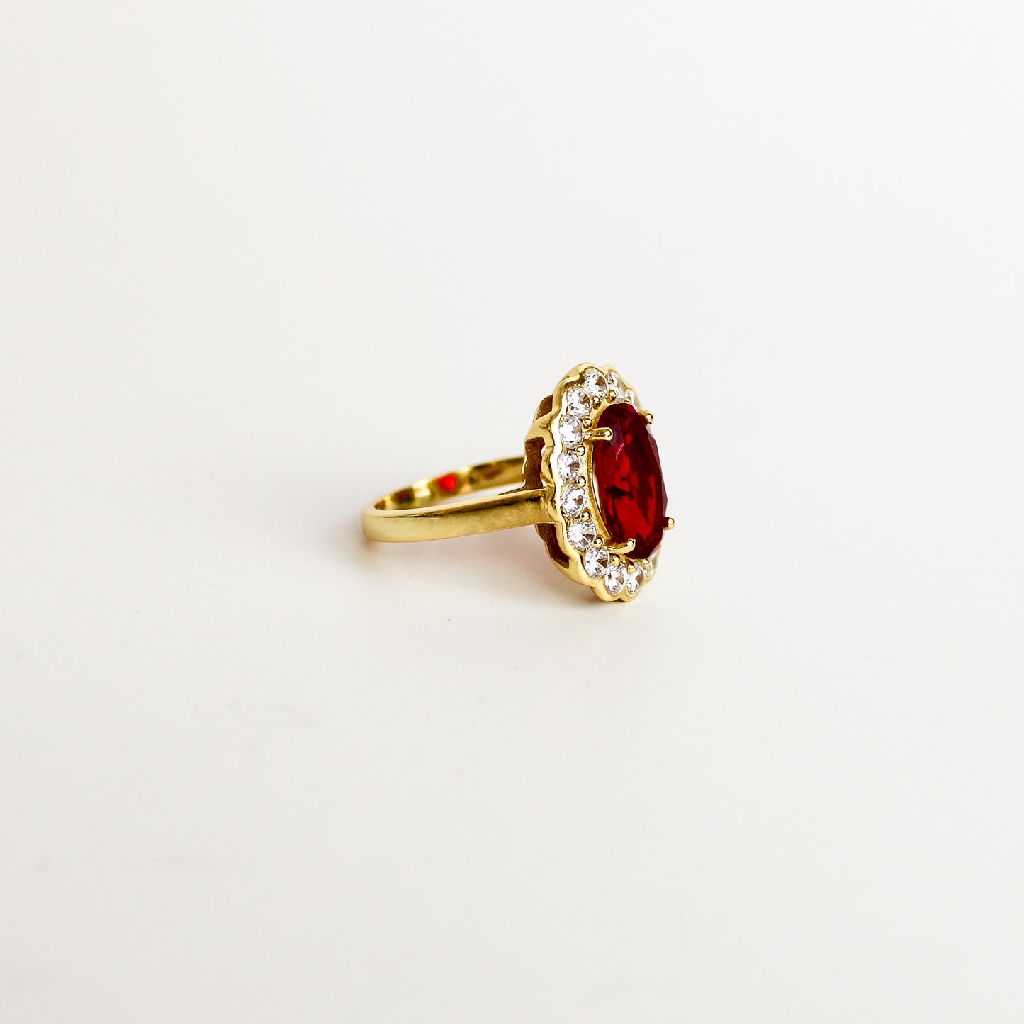 Edwardian Garnet Cluster Ring  - Gold
