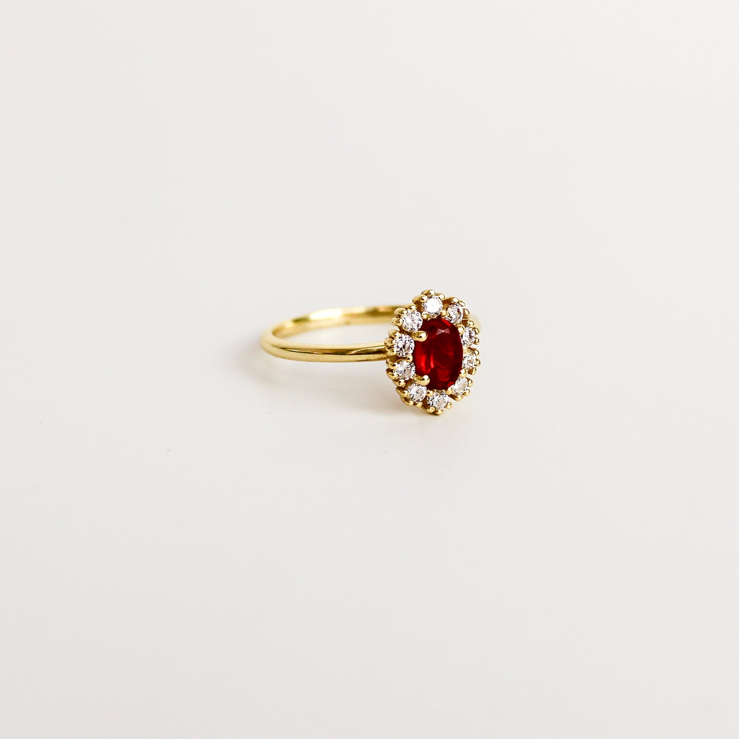The Edwardian Garnet Cluster Ring Mini - Gold