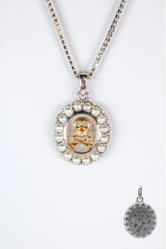 Mourning Memento Necklace - Heirloom Silver