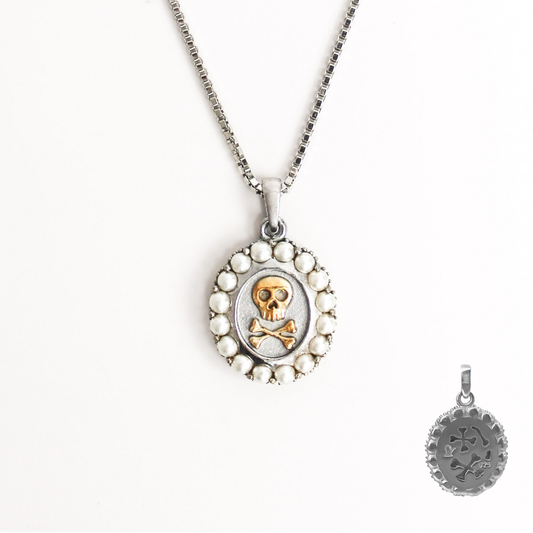 Mourning Memento Necklace - heirloom silver