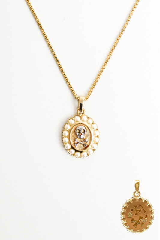 Mourning Memento Necklace - heirloom gold